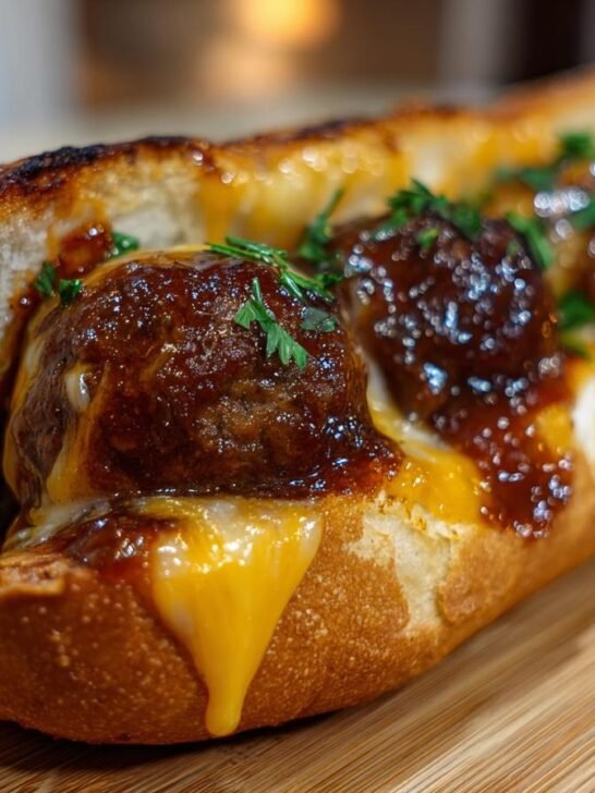 Bourbon BBQ Bacon Cheeseburger Meatball Subs
