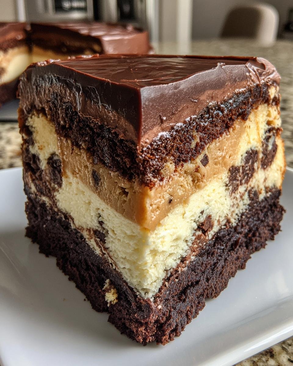 Brownie Layered Cookie Dough Cheesecake - detail 4
