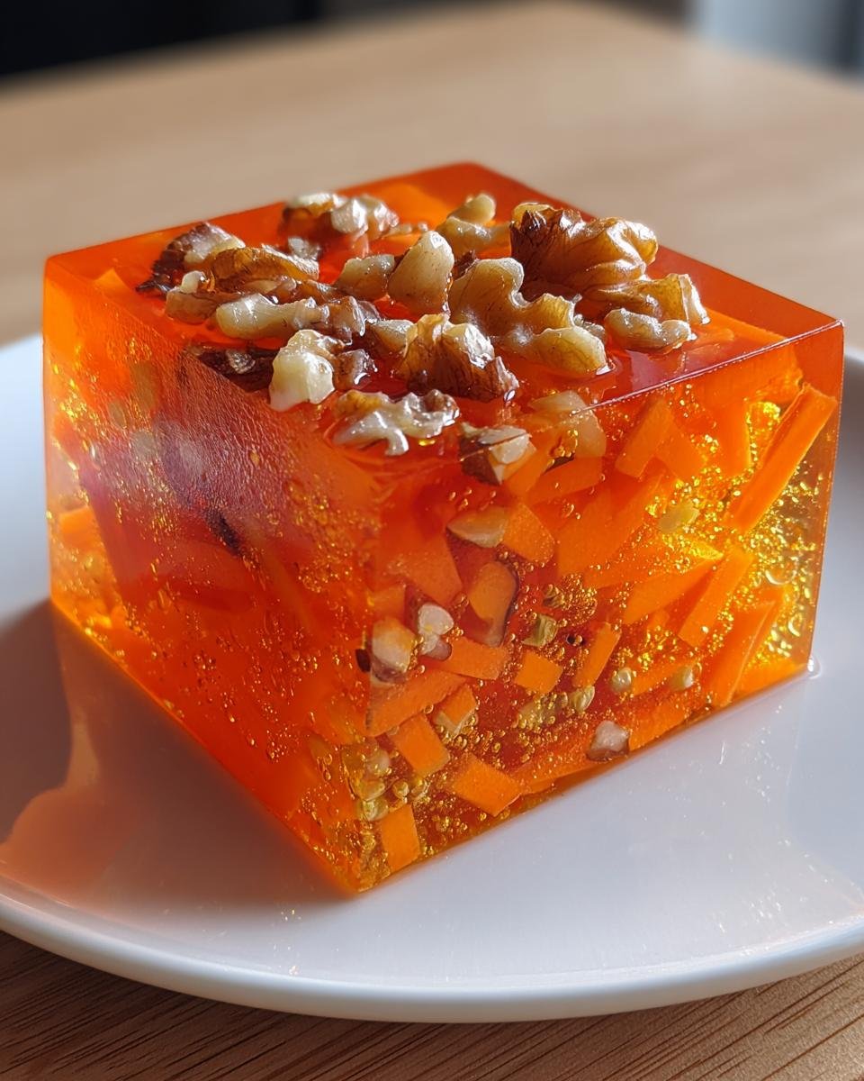 Carrot, Pineapple, and Walnut Gelatin - detail 1