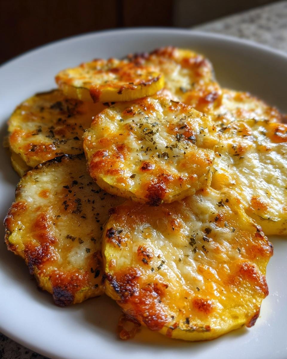 Cheesy Baked Yellow Squash Rounds - detail 1