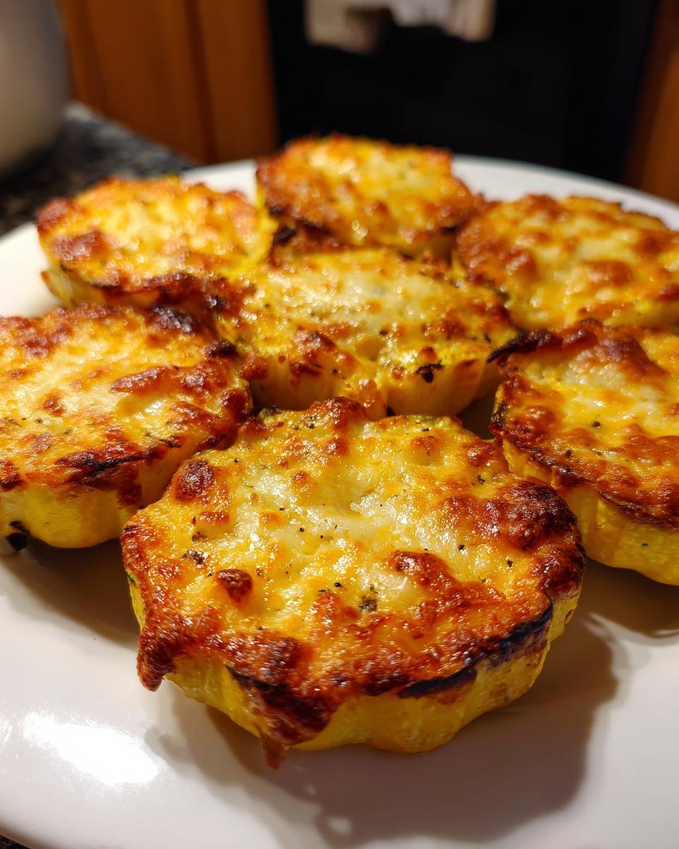 Cheesy Baked Yellow Squash Rounds - detail 2