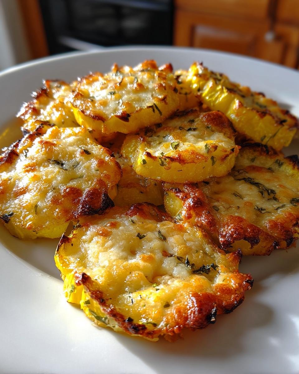 Cheesy Baked Yellow Squash Rounds - detail 3