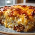 Cheesy Cabbage Beef Casserole