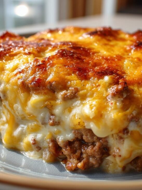 Cheesy Cabbage Beef Casserole