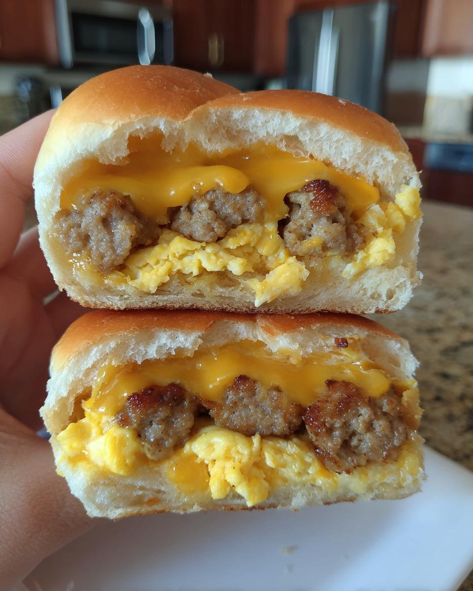 Cheesy Sausage and Egg Breakfast Sliders - detail 5
