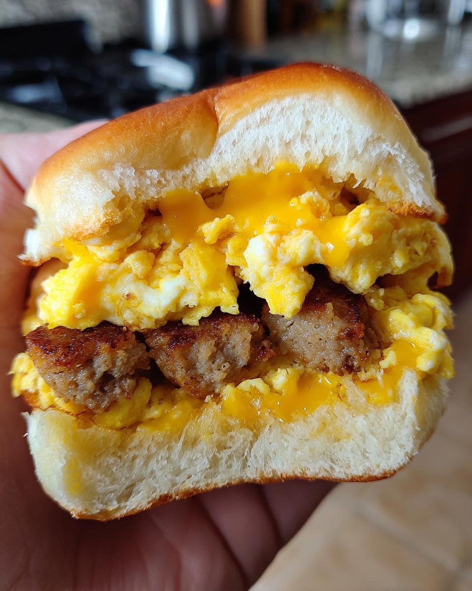 Cheesy Sausage and Egg Breakfast Sliders - detail 6