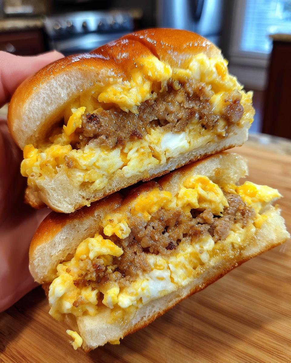 Cheesy Sausage and Egg Breakfast Sliders - detail 7