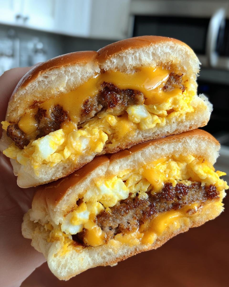 Cheesy Sausage and Egg Breakfast Sliders - detail 8