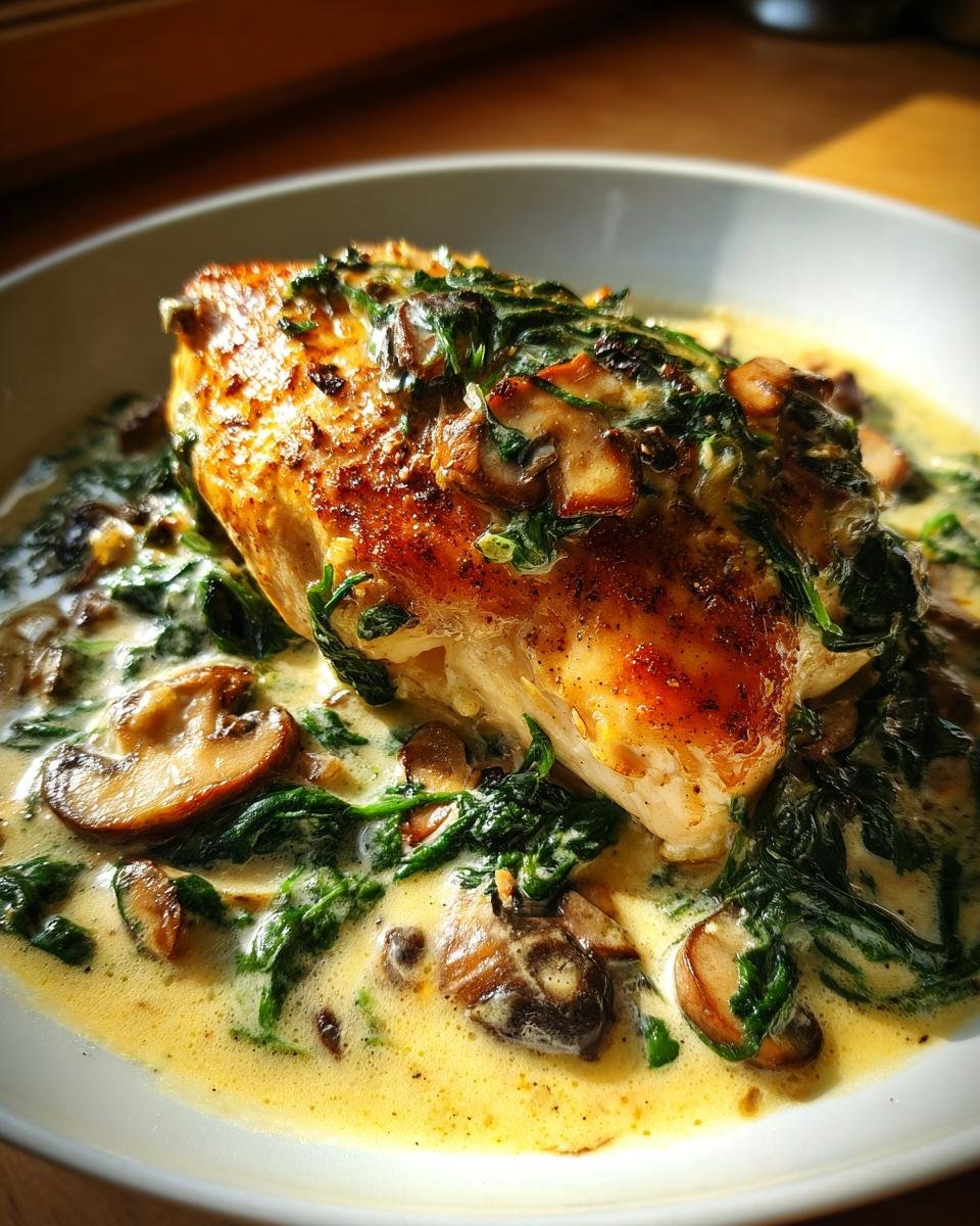 Chicken Spinach and Mushroom Low Carb Oven Dish - detail 1