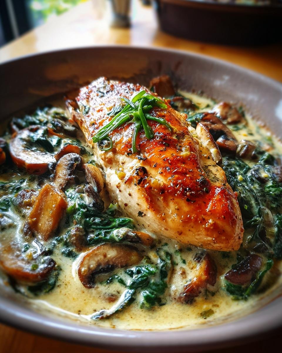 Chicken Spinach and Mushroom Low Carb Oven Dish - detail 10