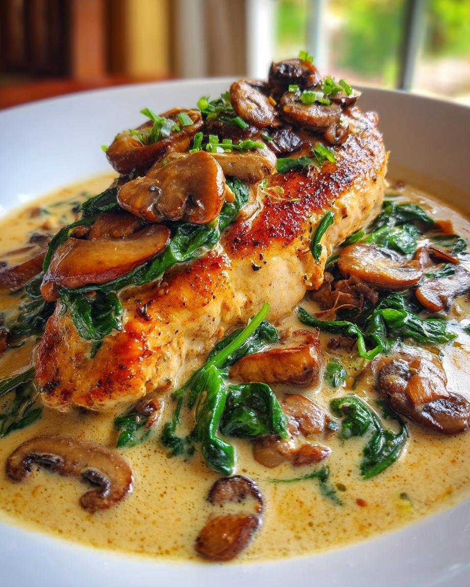 Chicken Spinach and Mushroom Low Carb Oven Dish - detail 2