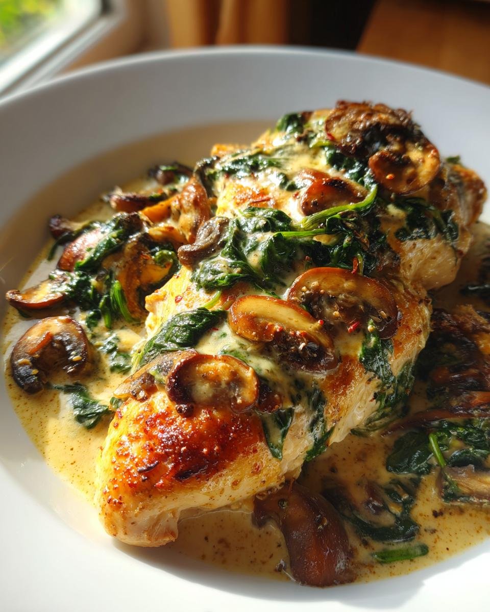 Chicken Spinach and Mushroom Low Carb Oven Dish - detail 3