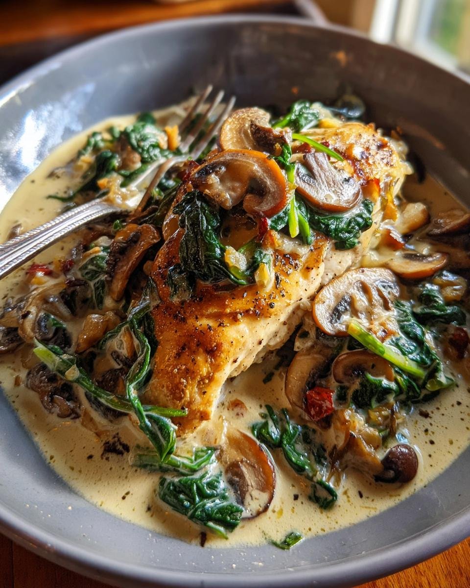 Chicken Spinach and Mushroom Low Carb Oven Dish - detail 4