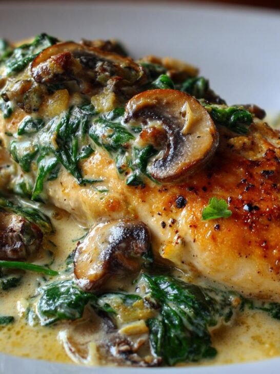 Chicken Spinach and Mushroom Low Carb Oven Dish