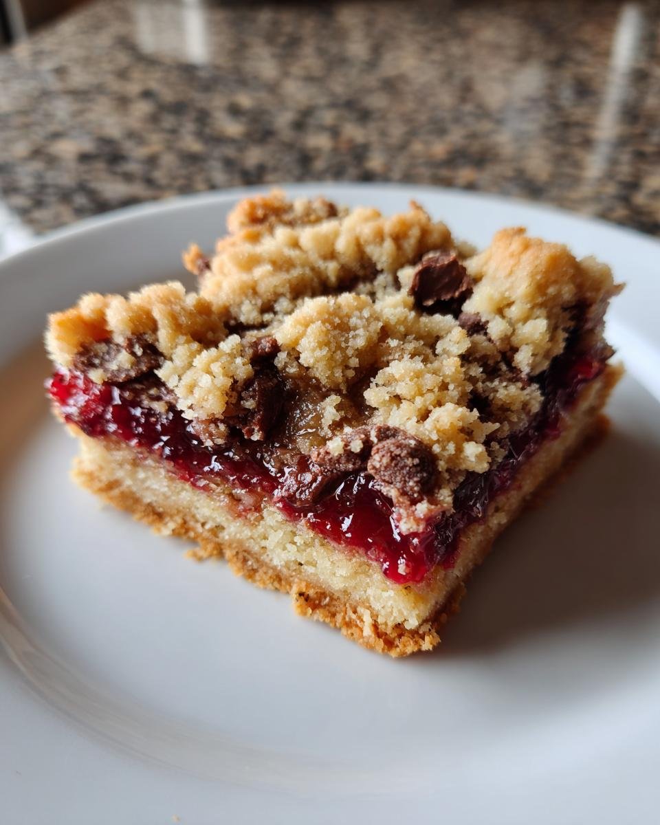 Chocolate Raspberry Crumb Bars - detail 2