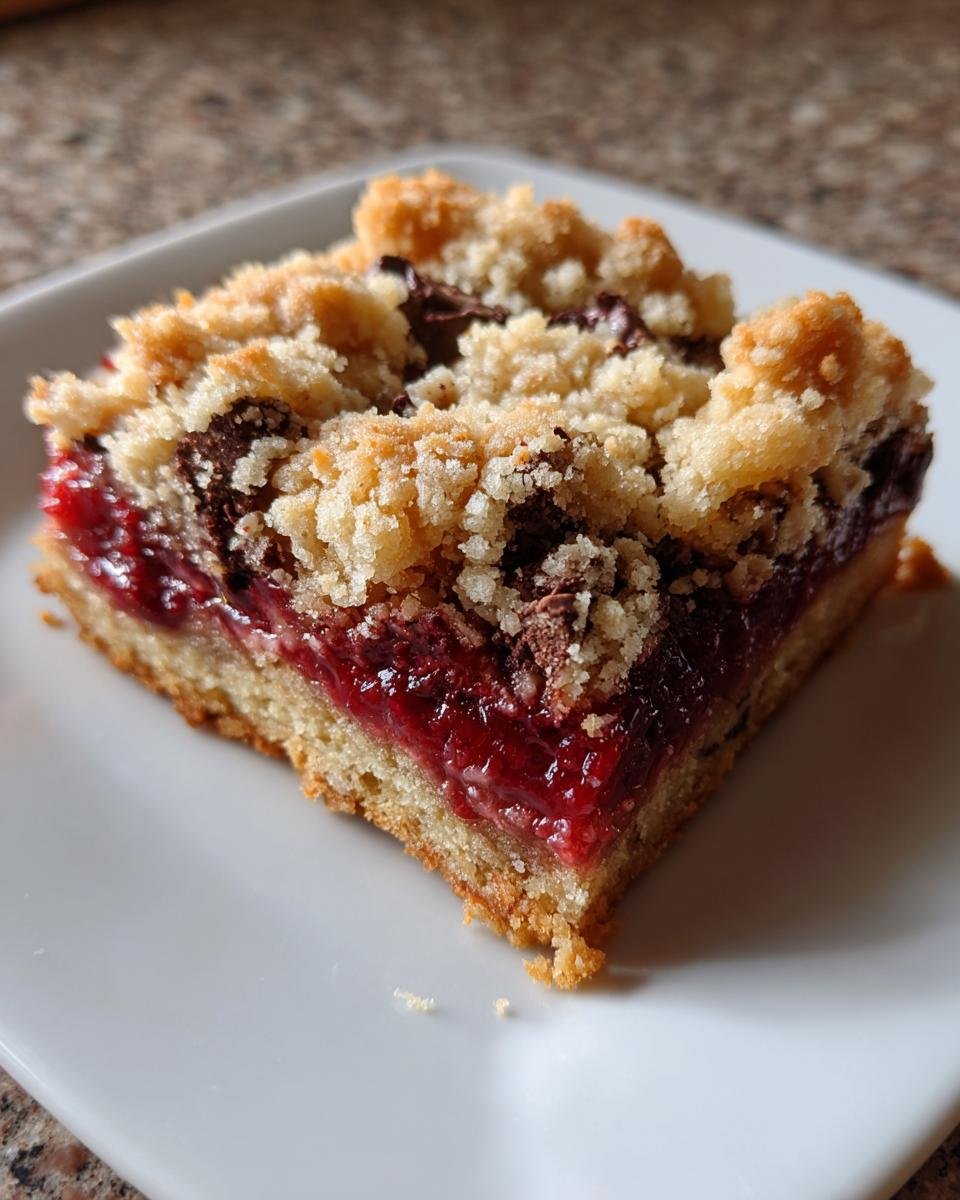 Chocolate Raspberry Crumb Bars - detail 4