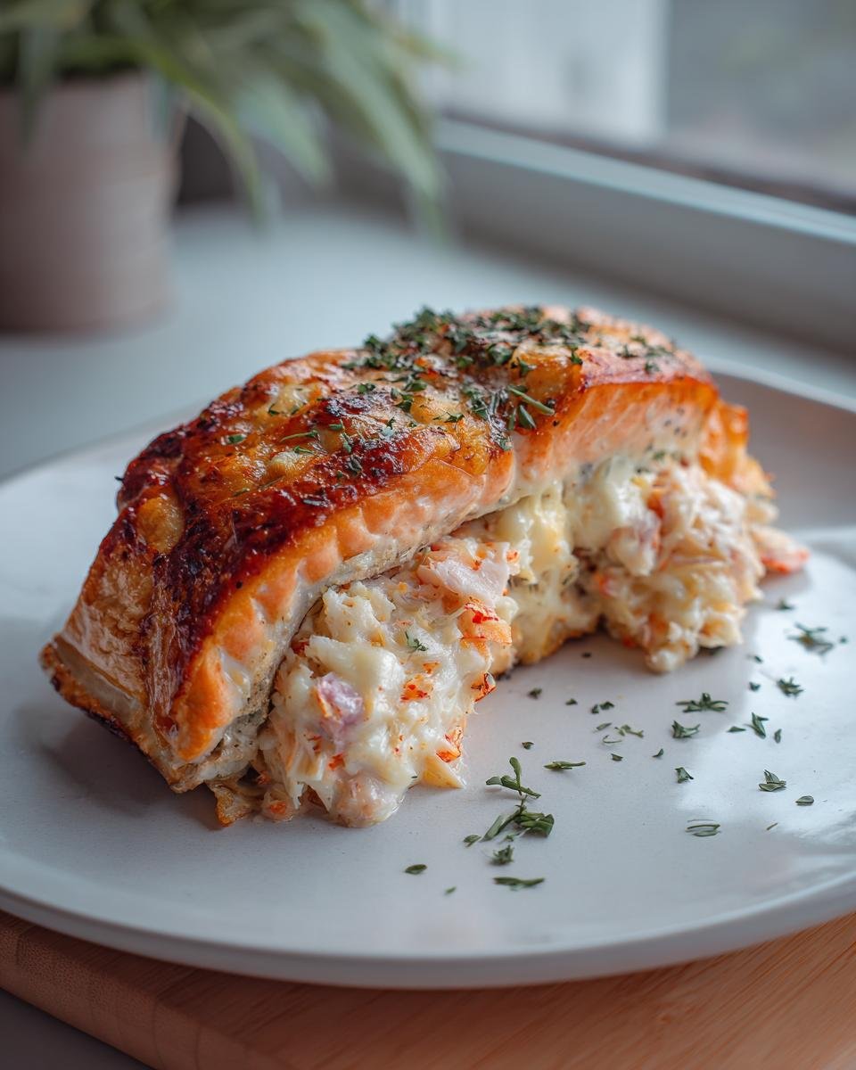 Crab and Shrimp Stuffed Salmon Fillets - detail 1