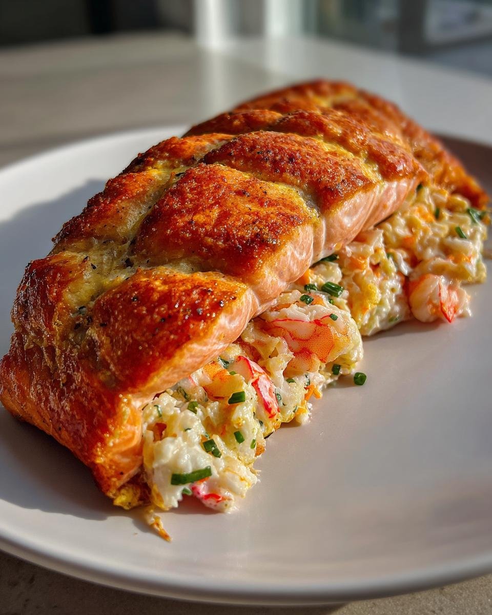 Crab and Shrimp Stuffed Salmon Fillets - detail 2