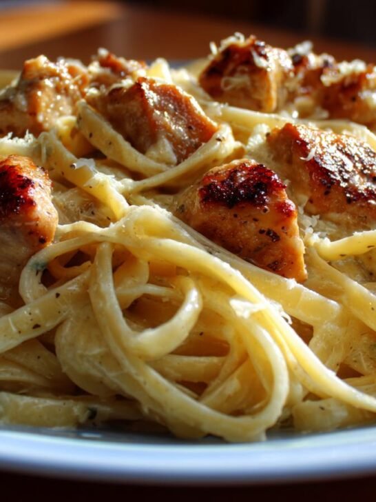 Creamy Velveeta Chicken Linguine with Mozzarella Garlic Sauce
