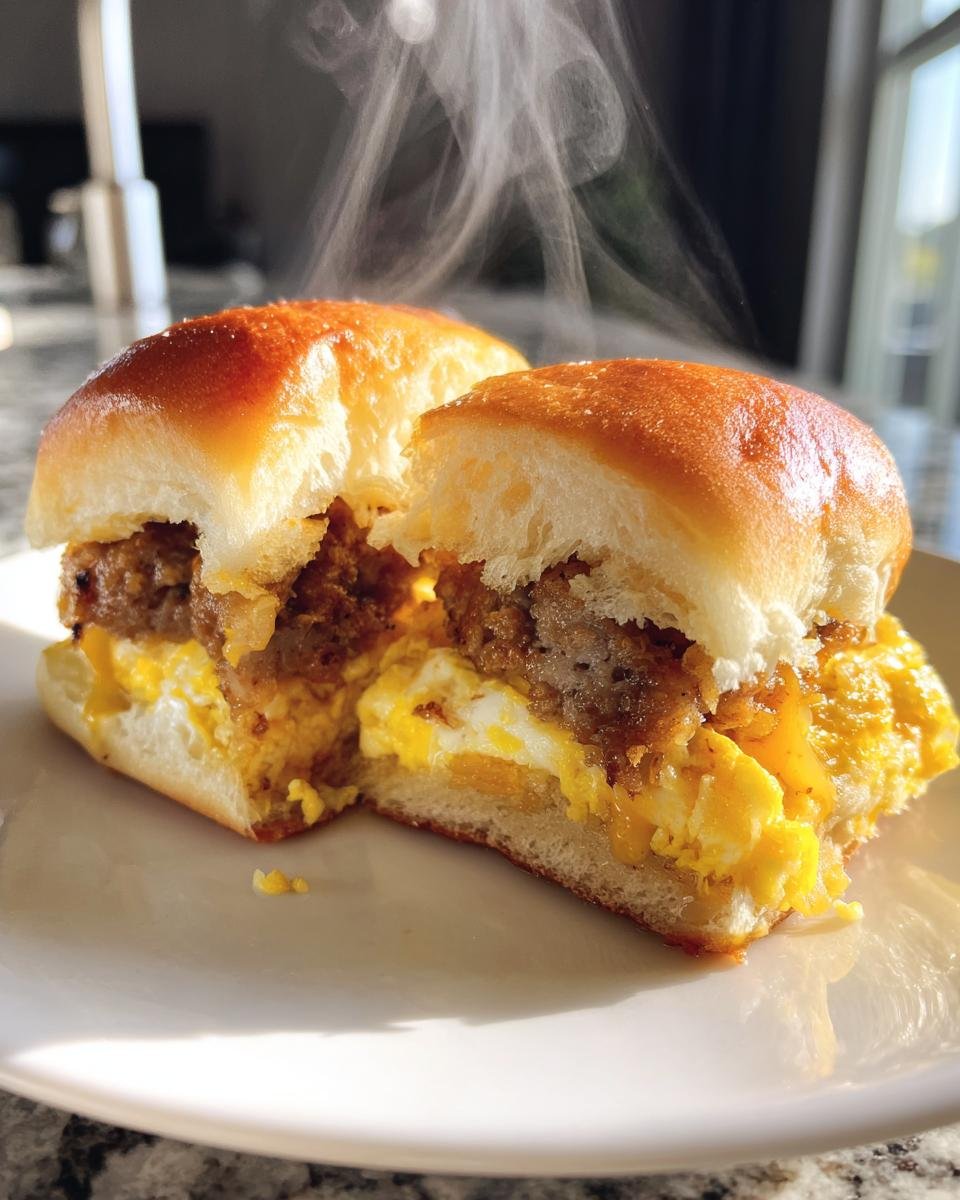 Easy and Delicious Breakfast Sliders: with Sausage, Egg and Cheese! - detail 1