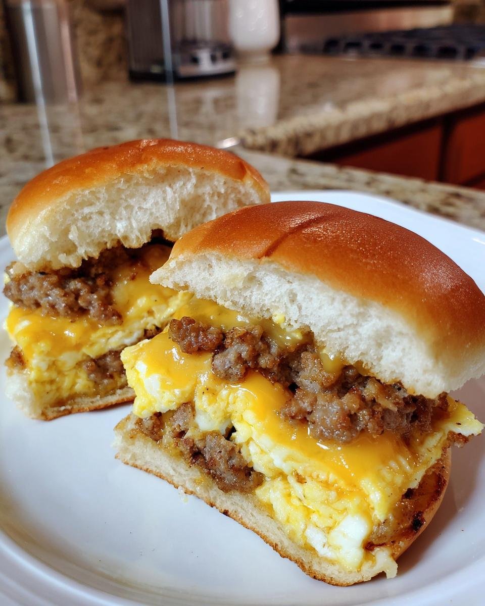 Easy and Delicious Breakfast Sliders: with Sausage, Egg and Cheese! - detail 2