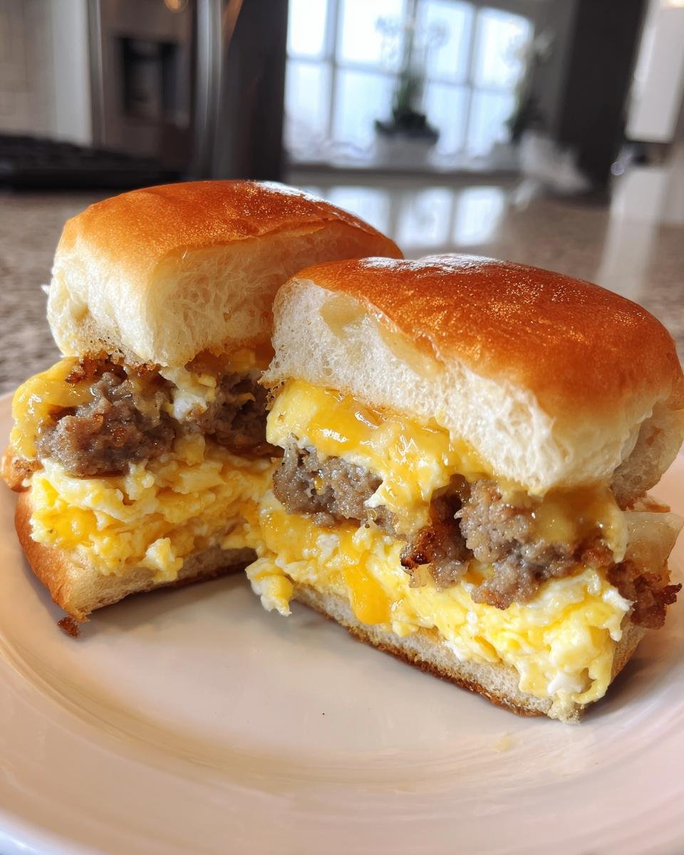 Easy and Delicious Breakfast Sliders: with Sausage, Egg and Cheese! - detail 4