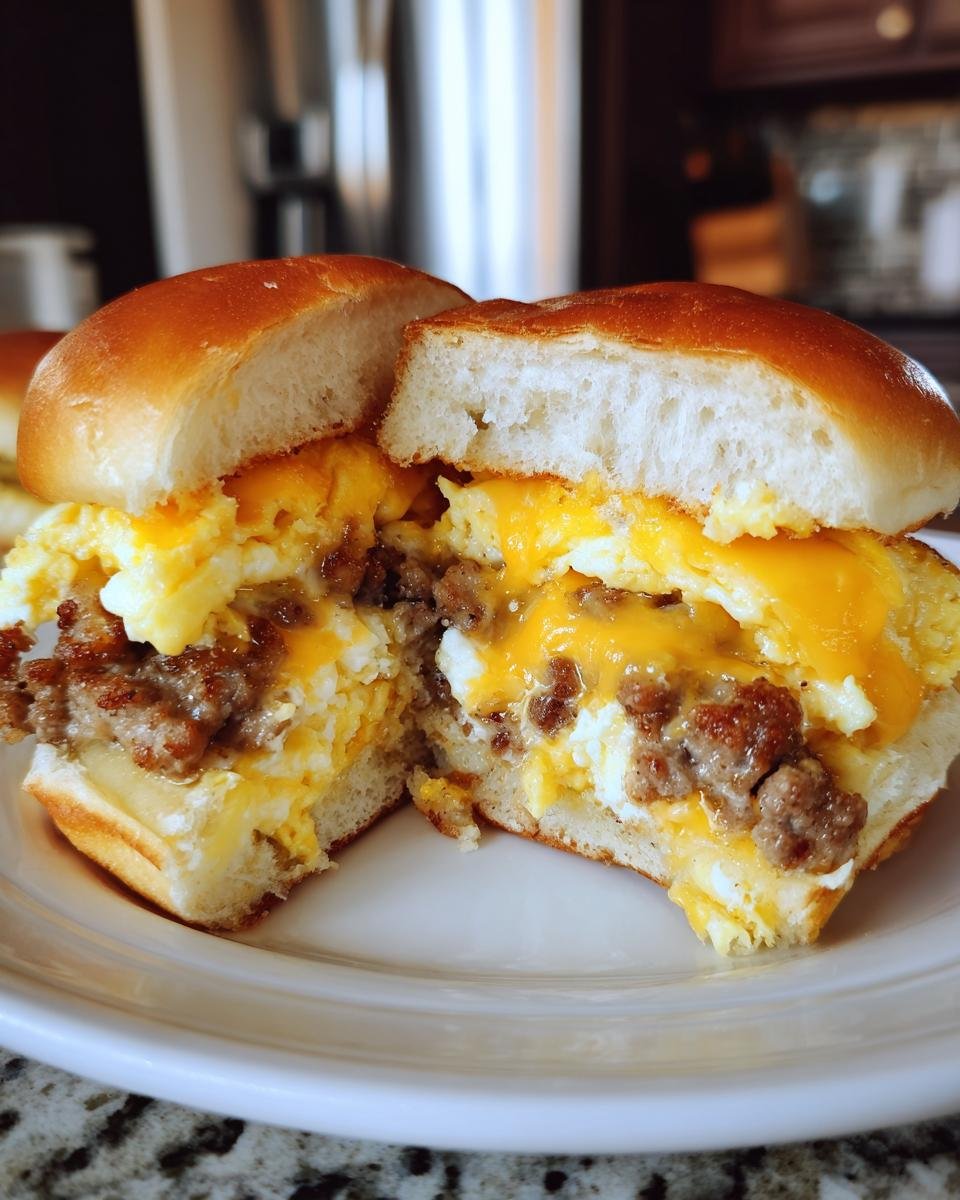 Easy and Delicious Breakfast Sliders: with Sausage, Egg and Cheese! - detail 5