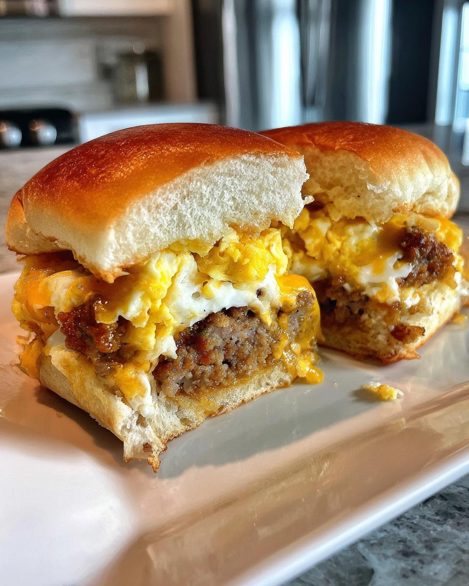Easy and Delicious Breakfast Sliders: with Sausage, Egg and Cheese! - detail 6