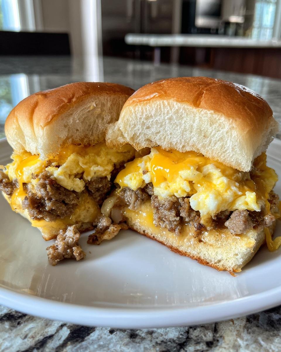 Easy and Delicious Breakfast Sliders: with Sausage, Egg and Cheese! - detail 8