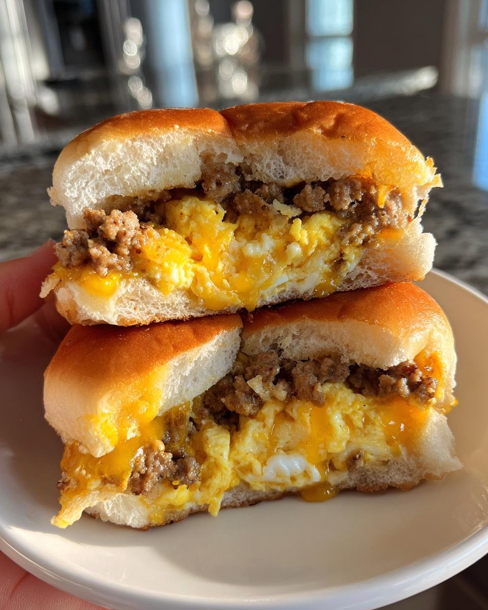 Easy and Delicious Breakfast Sliders: with Sausage, Egg and Cheese! - detail 9