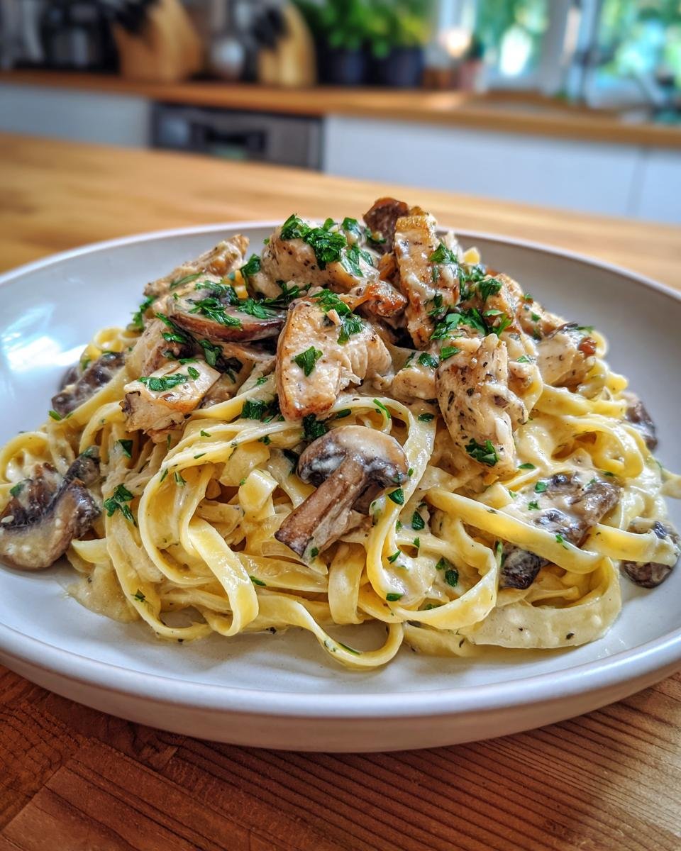 Garlic Chicken & Mushrooms in a Creamy Pasta Sauce - detail 3