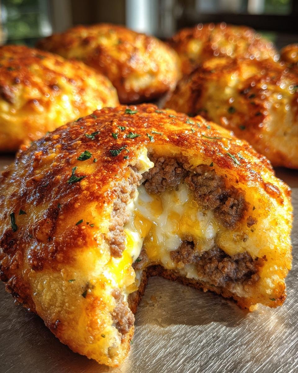 Garlic Parmesan Cheeseburger Bombs - detail 1