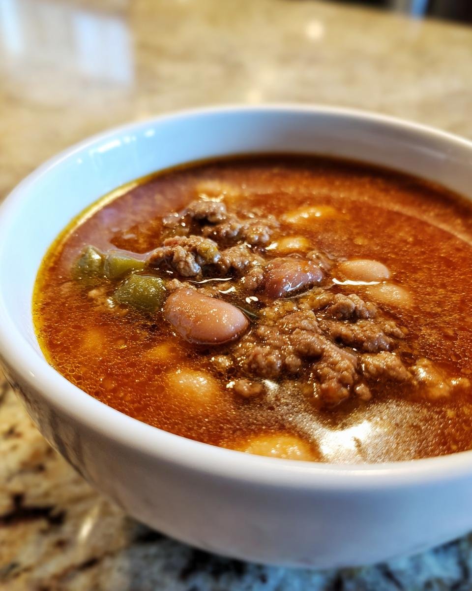 Hearty Pinto Bean and Beef Soup with Green Chiles - detail 2