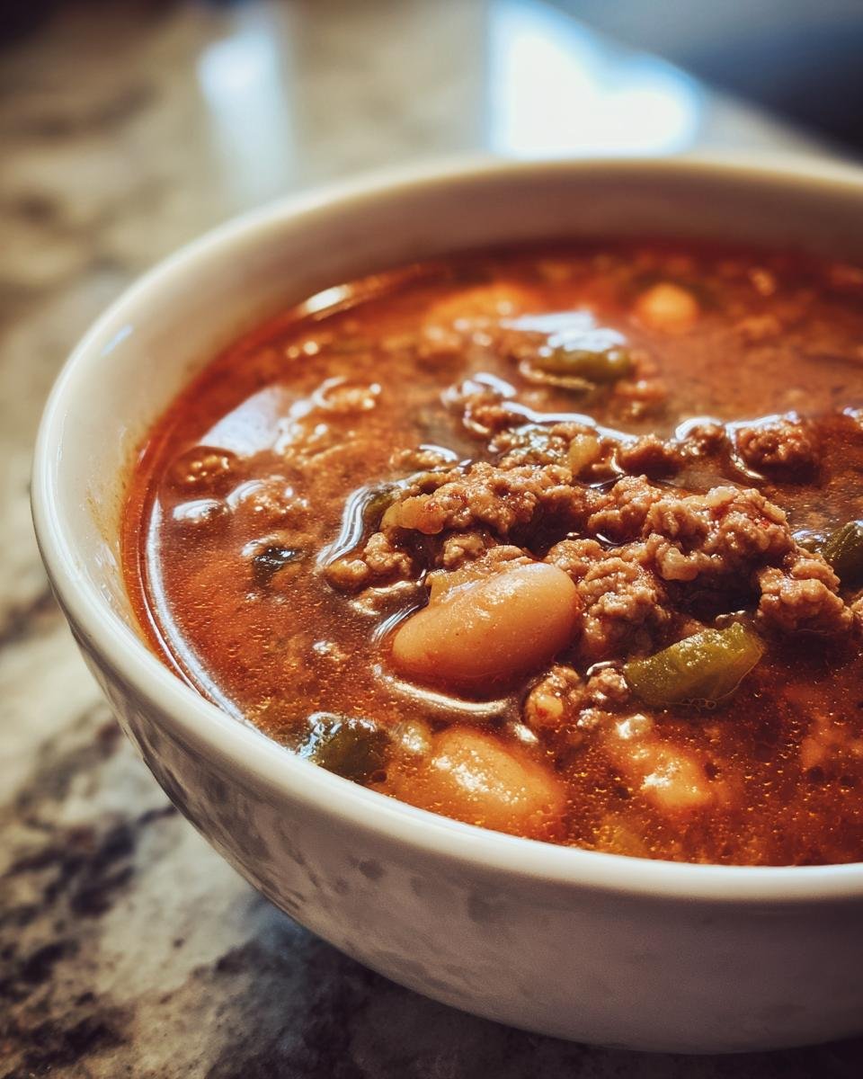 Hearty Pinto Bean and Beef Soup with Green Chiles - detail 3