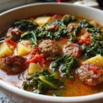 Hearty Tuscan Sausage Soup with Kale and Potatoes