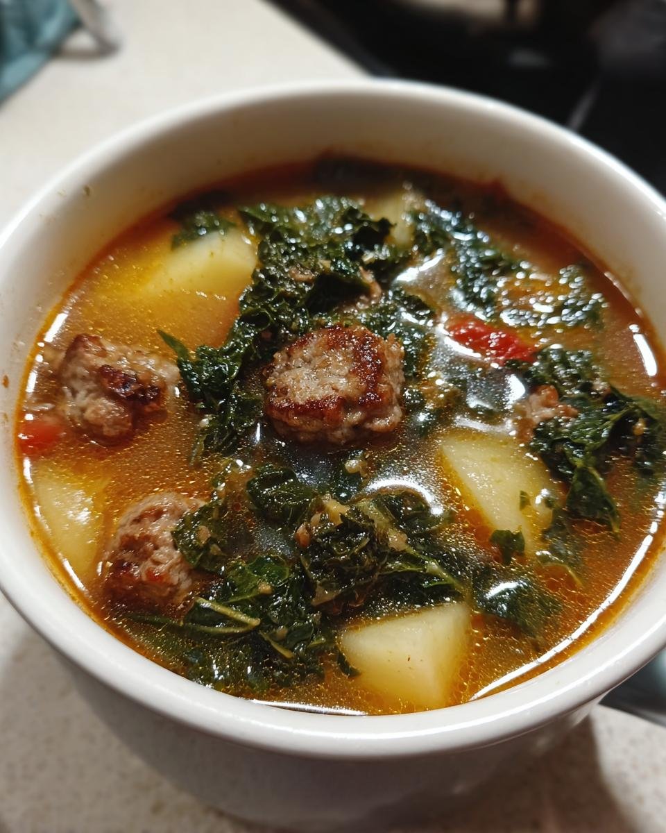 Hearty Tuscan Sausage Soup with Kale and Potatoes - detail 3