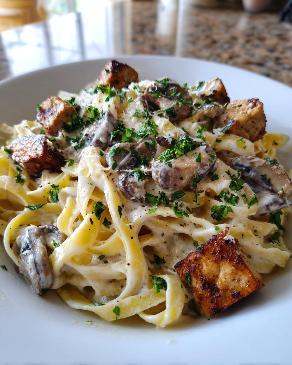 Heavenly Chicken and Mushroom Pasta with a Silky Cream Sauce - detail 1