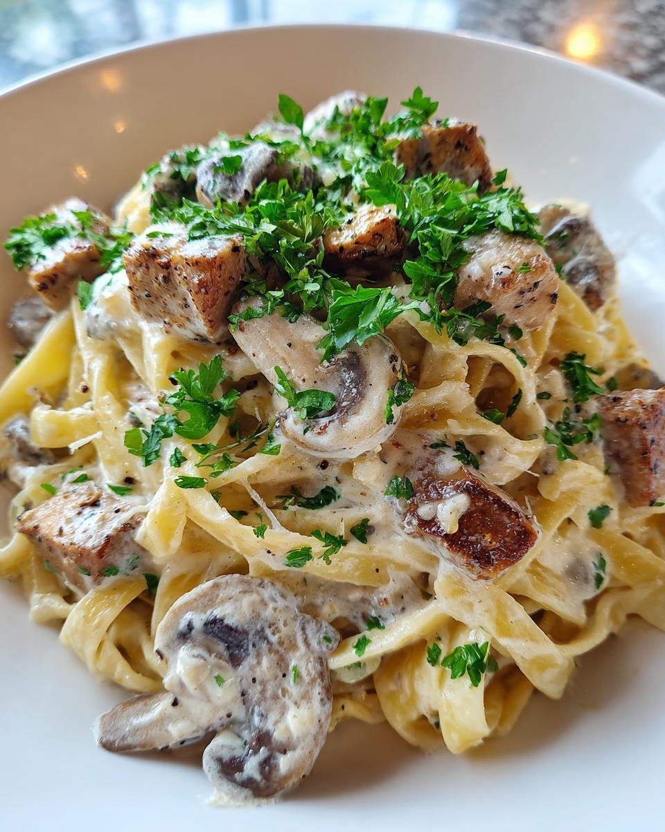 Heavenly Chicken and Mushroom Pasta with a Silky Cream Sauce - detail 2
