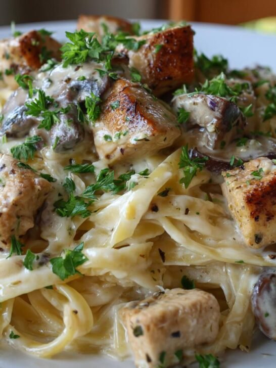 Heavenly Chicken and Mushroom Pasta with a Silky Cream Sauce