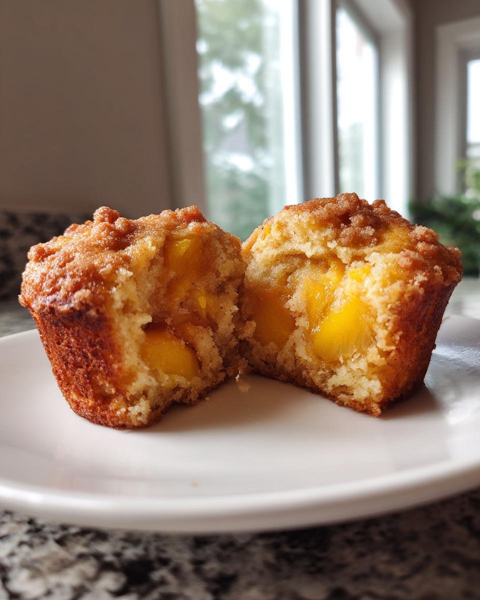 Keto Peach Cobbler Muffins - detail 1