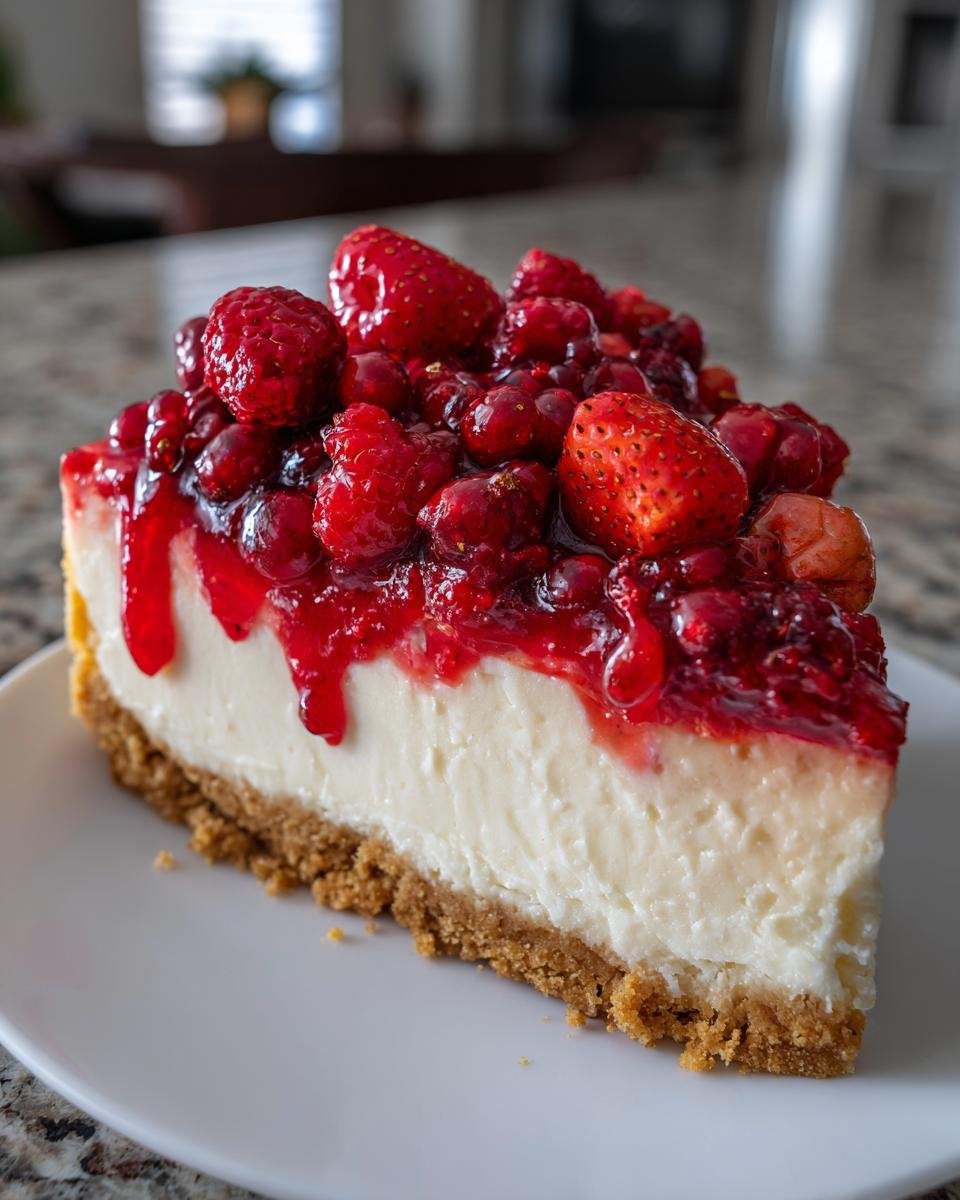 No-Bake Red Fruit Cheesecake - detail 1