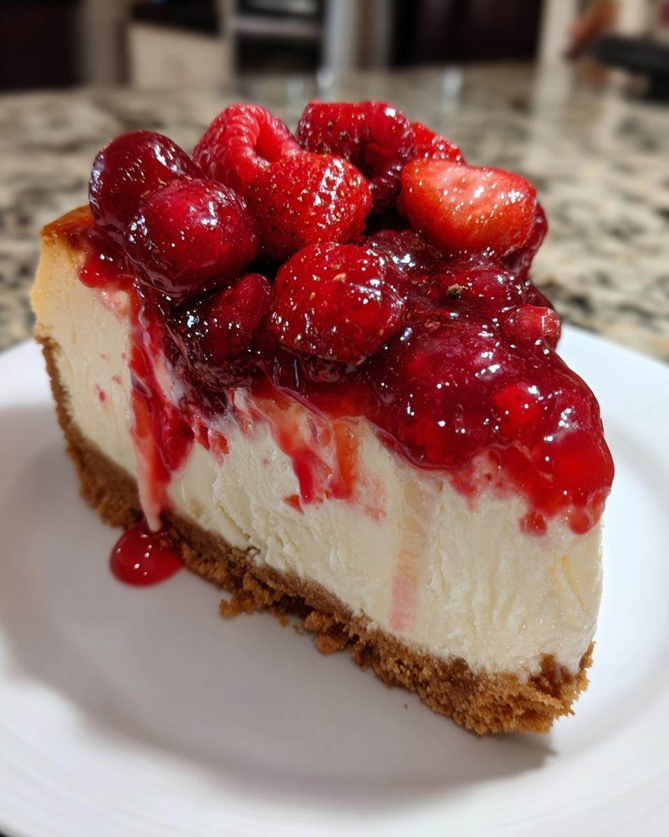 No-Bake Red Fruit Cheesecake - detail 2
