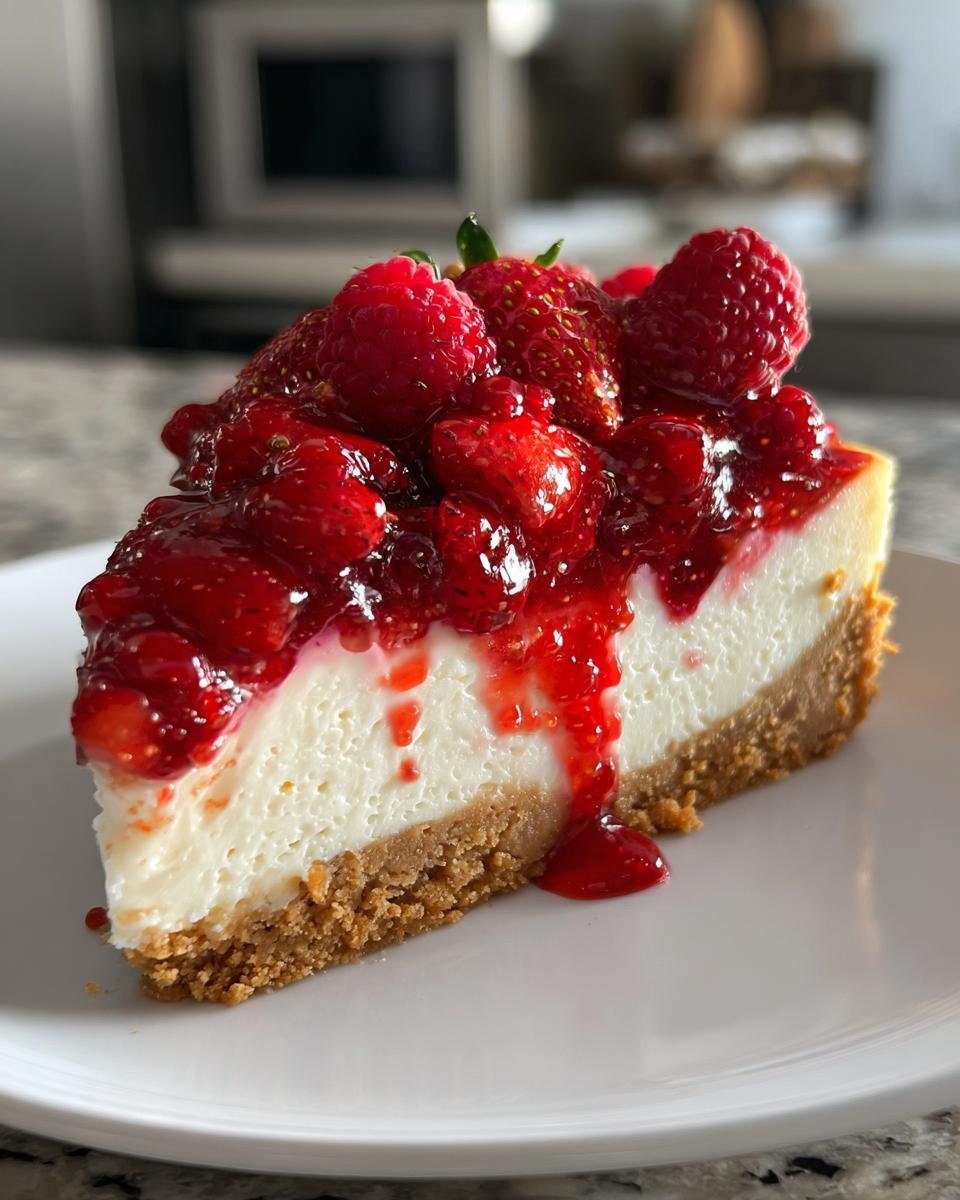 No-Bake Red Fruit Cheesecake - detail 3