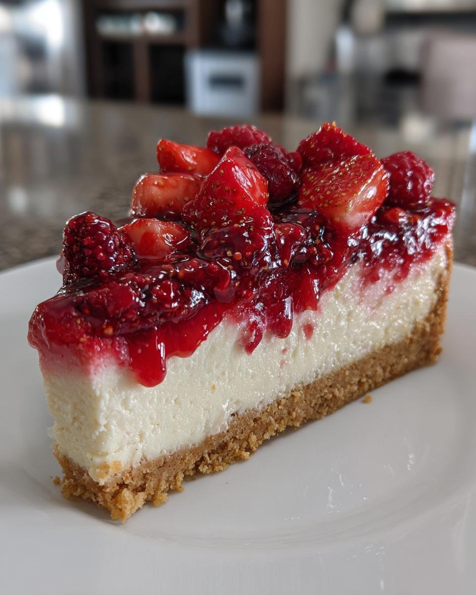 No-Bake Red Fruit Cheesecake - detail 4