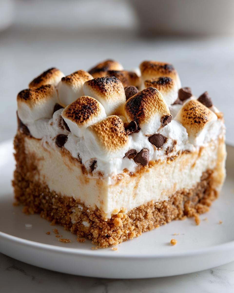 No Bake S'mores Cheesecake Bars - detail 2