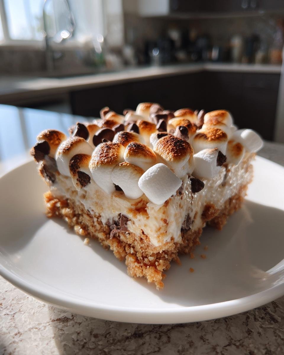 No Bake S'mores Cheesecake Bars - detail 4
