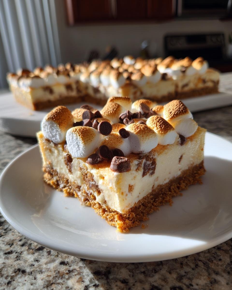 No Bake S'mores Cheesecake Bars - detail 5