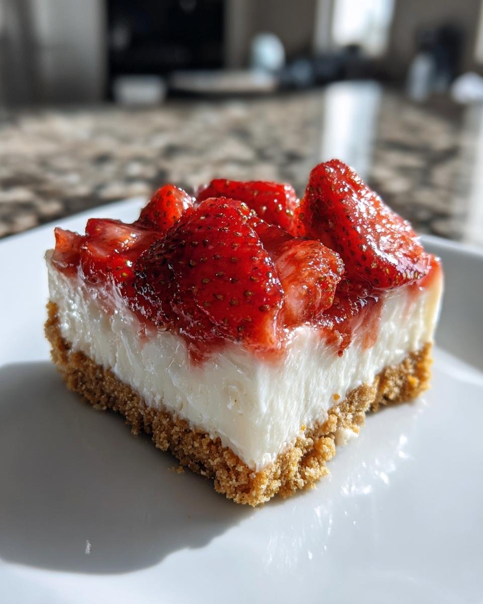 No-Bake Strawberry Cheesecake Bars - detail 2