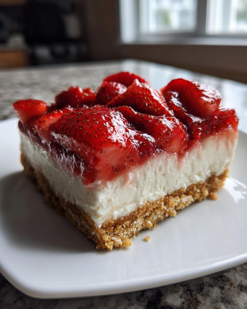 No-Bake Strawberry Cheesecake Bars - detail 3