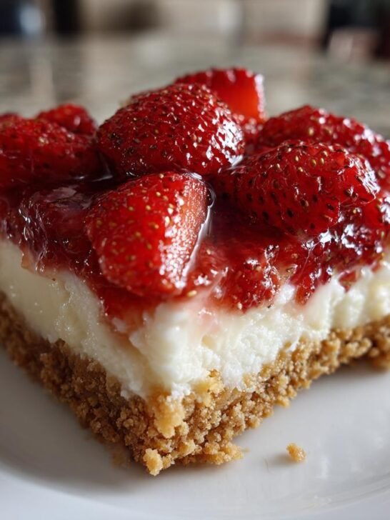 No-Bake Strawberry Cheesecake Bars